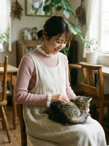 フリル付きニット